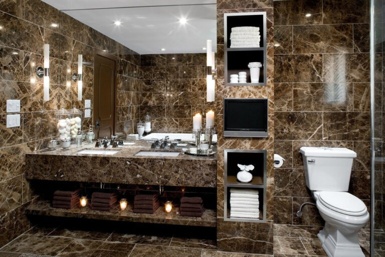 Мрамор в интерьере ванной — стильно и изысканно!